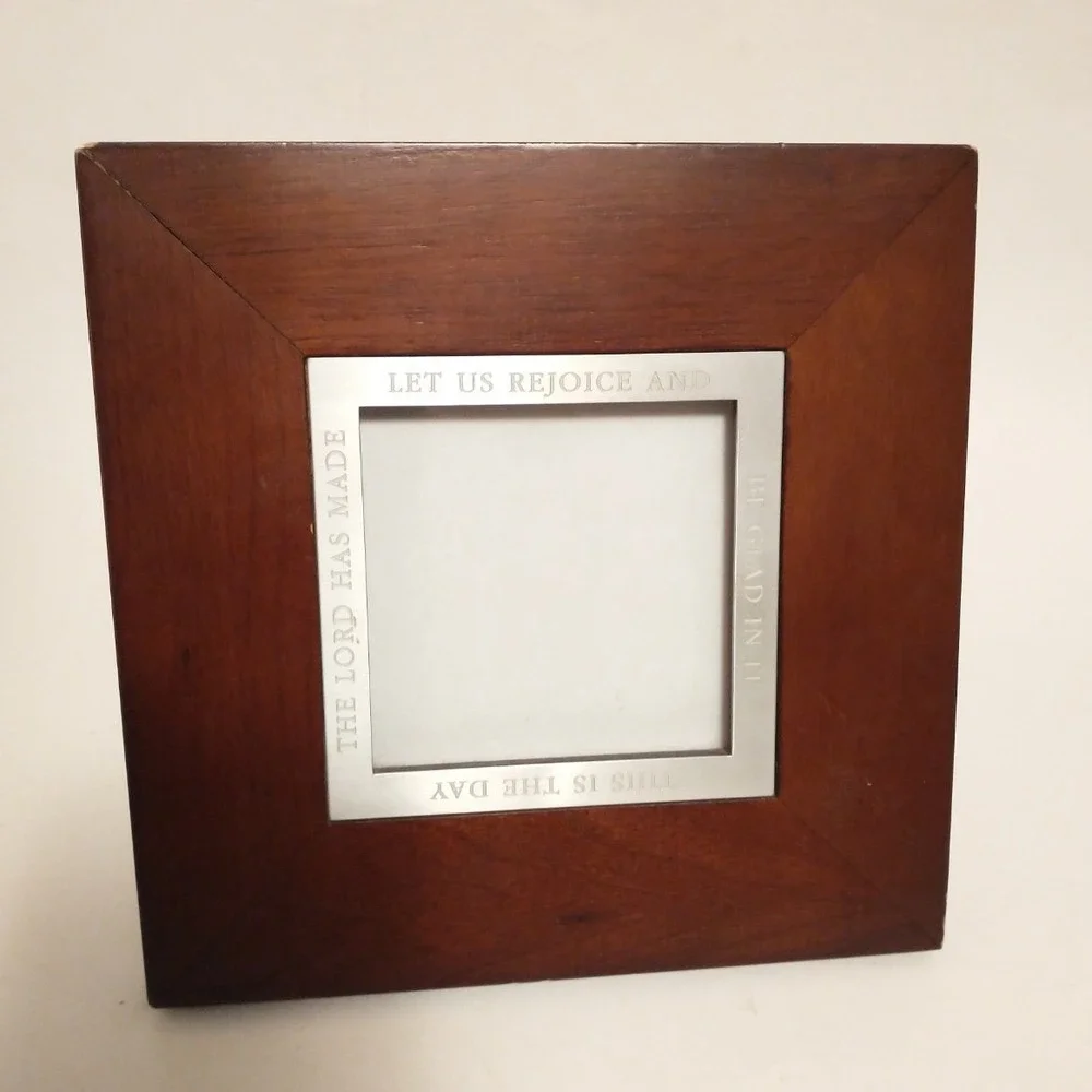Vintage Zondervan Psalm 118:24 Religious Wood Picture Frame Silver Inset 8x8